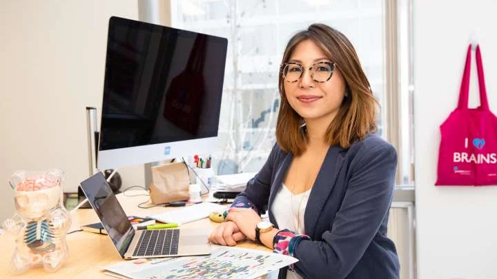 Elaine Y. Hsiao, PhD working in office