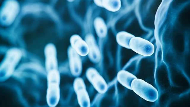 Illustration of microscopic bacteria 