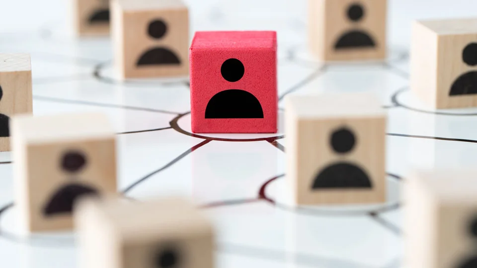 People blocks connected by lines