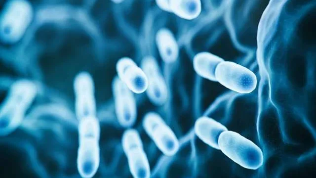Illustration of microscopic bacteria 