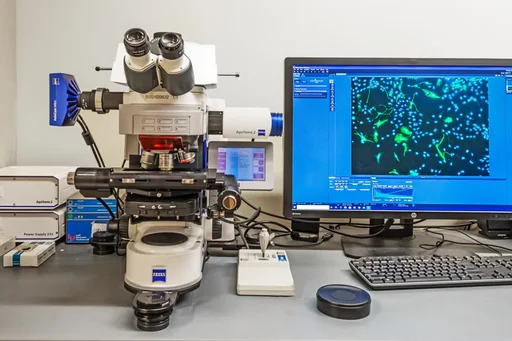 Structured illumination Zeiss Apotome confocal microscope.