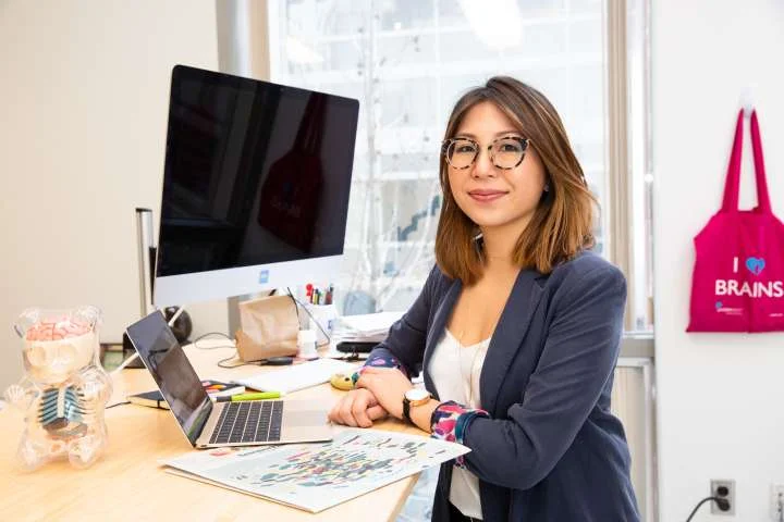 Elaine Y. Hsiao, PhD working in office