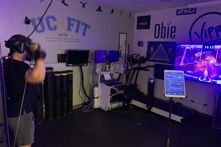 Man using VR at UC Fit Lab